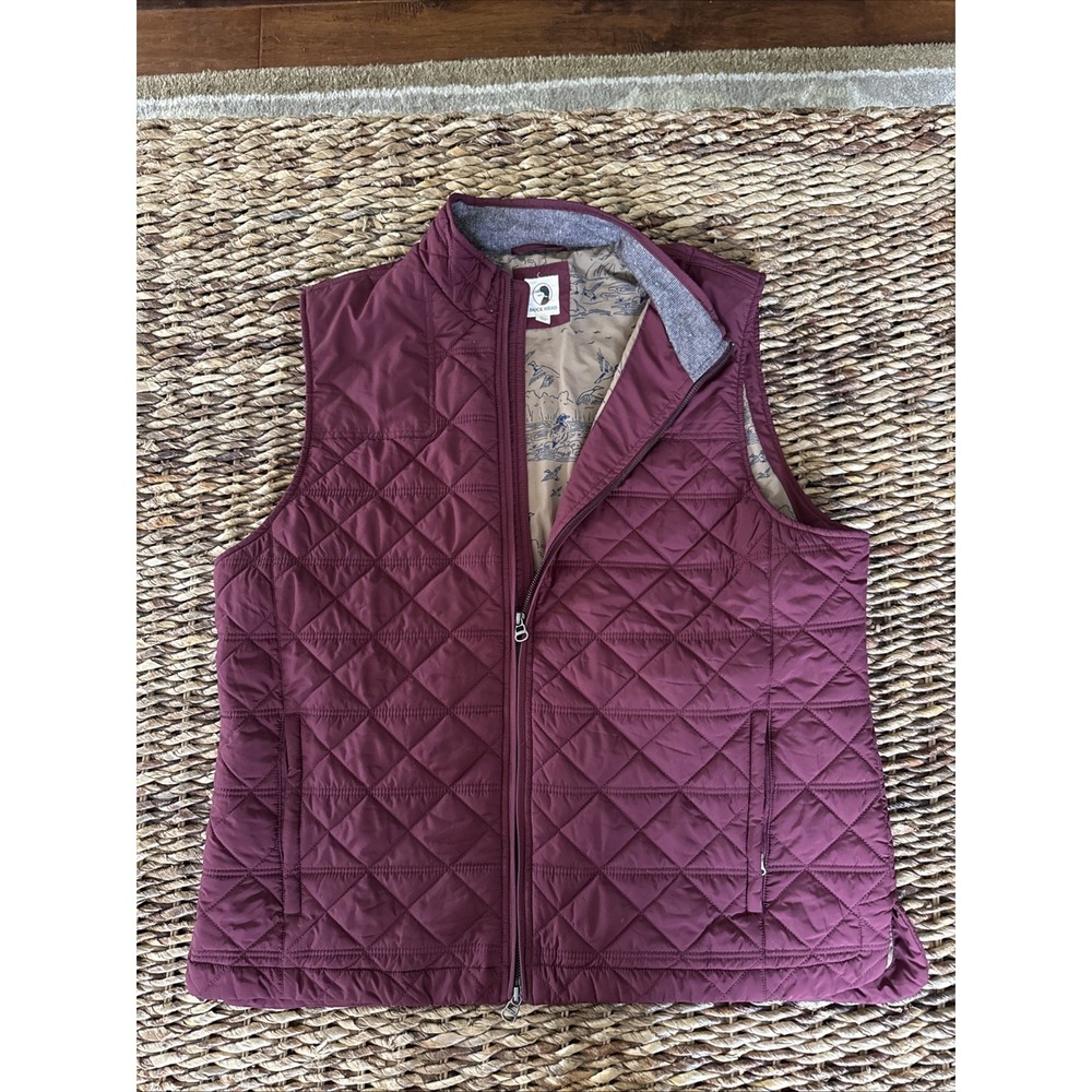 Duck Head Sport Performance Quilted Vest Men's XL Full Zip Tawny Port